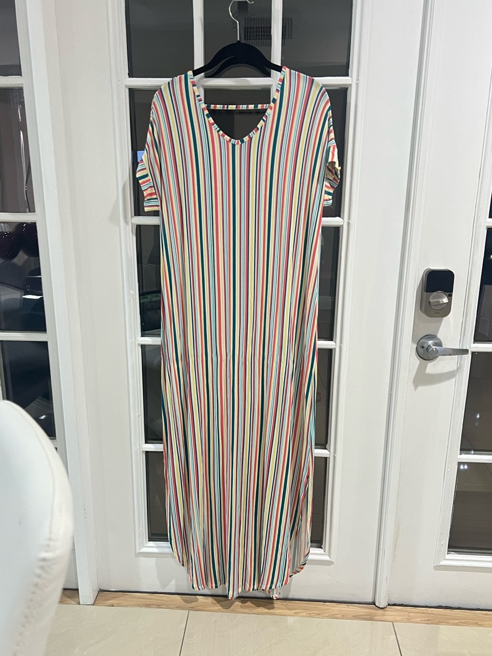 LuLaRoe Side Slit striped Maxi Dresses size medium
